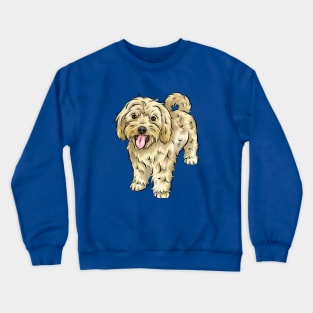 Cute Cream / Yellow Cavapoo Dog Crewneck Sweatshirt